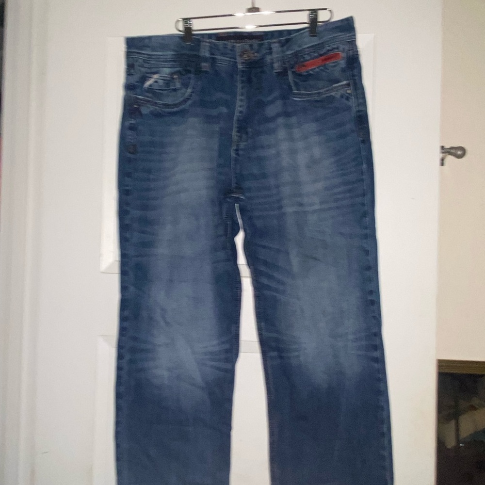 TruthSubstance NYC Distress Denim Jeans 100%cotton decorative pockets mens 36x30